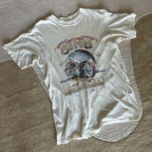 Anine Bing Lili Biker T-Shirt in Cream